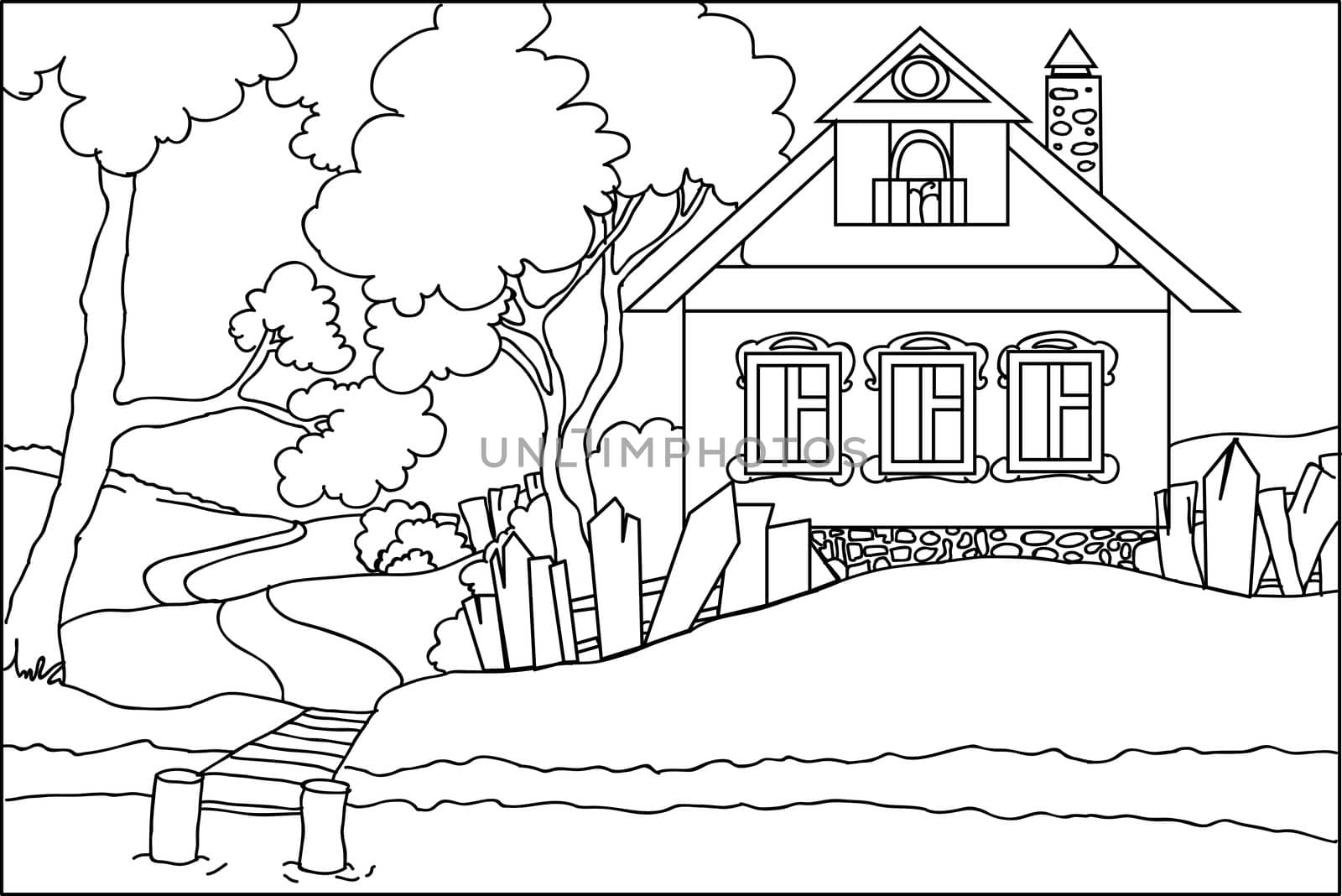 Color book - the old house at the river