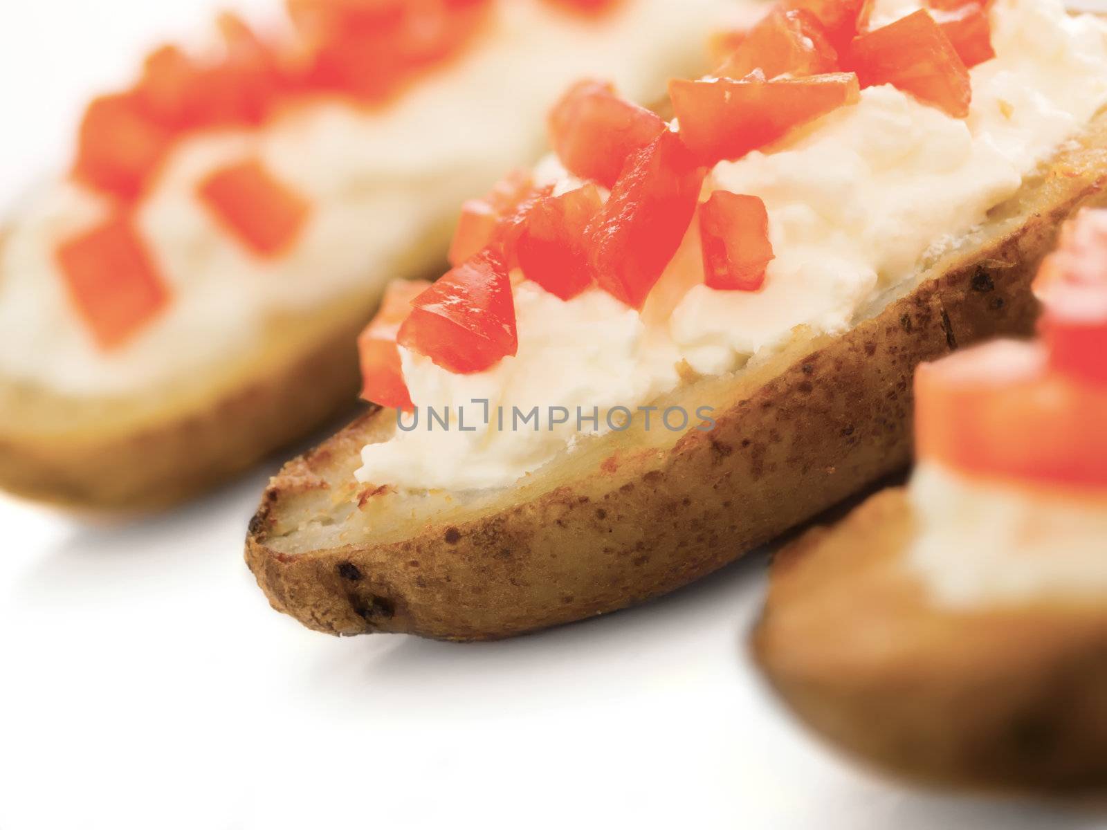 close up of potato skins