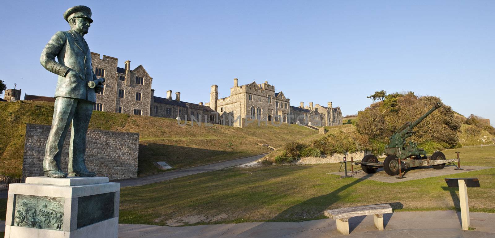 Bertram Ramsay Statue, Officers Mess and WW2 Artillery at Dover Castle by chrisdorney
