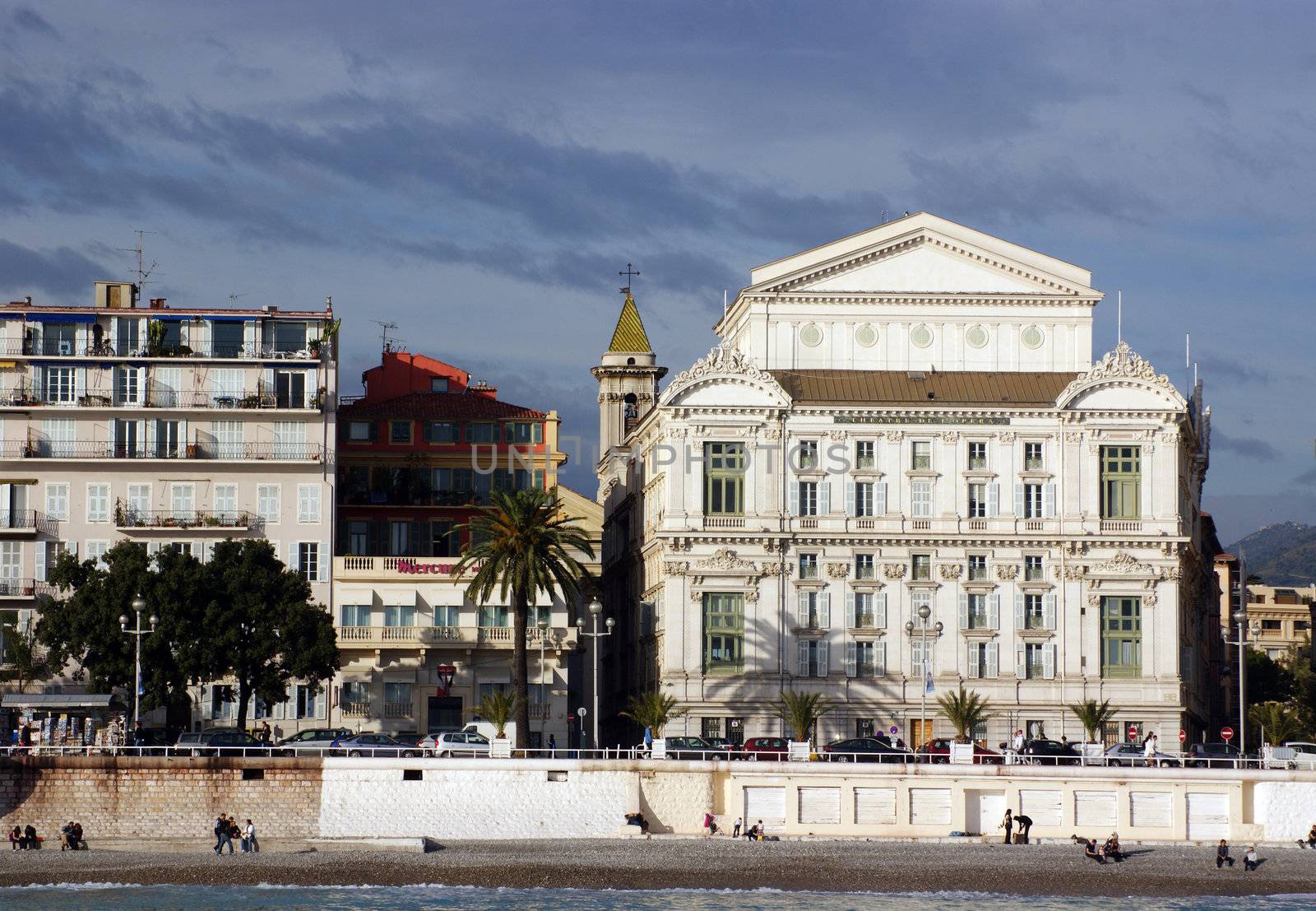 coastal view on the bay of Nice, Promenade des Anglais , France