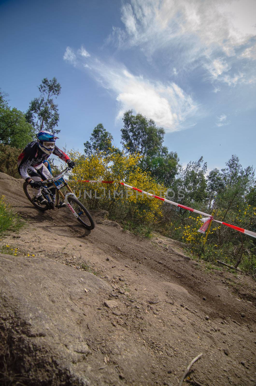 VIANA DO CASTELO, PORTUGAL - MAY 13: Joao Pereira during the 4th Stage of the Taca de Portugal Downhill Vodafone on may 13, 2012 in Viana do Castelo, Portugal.