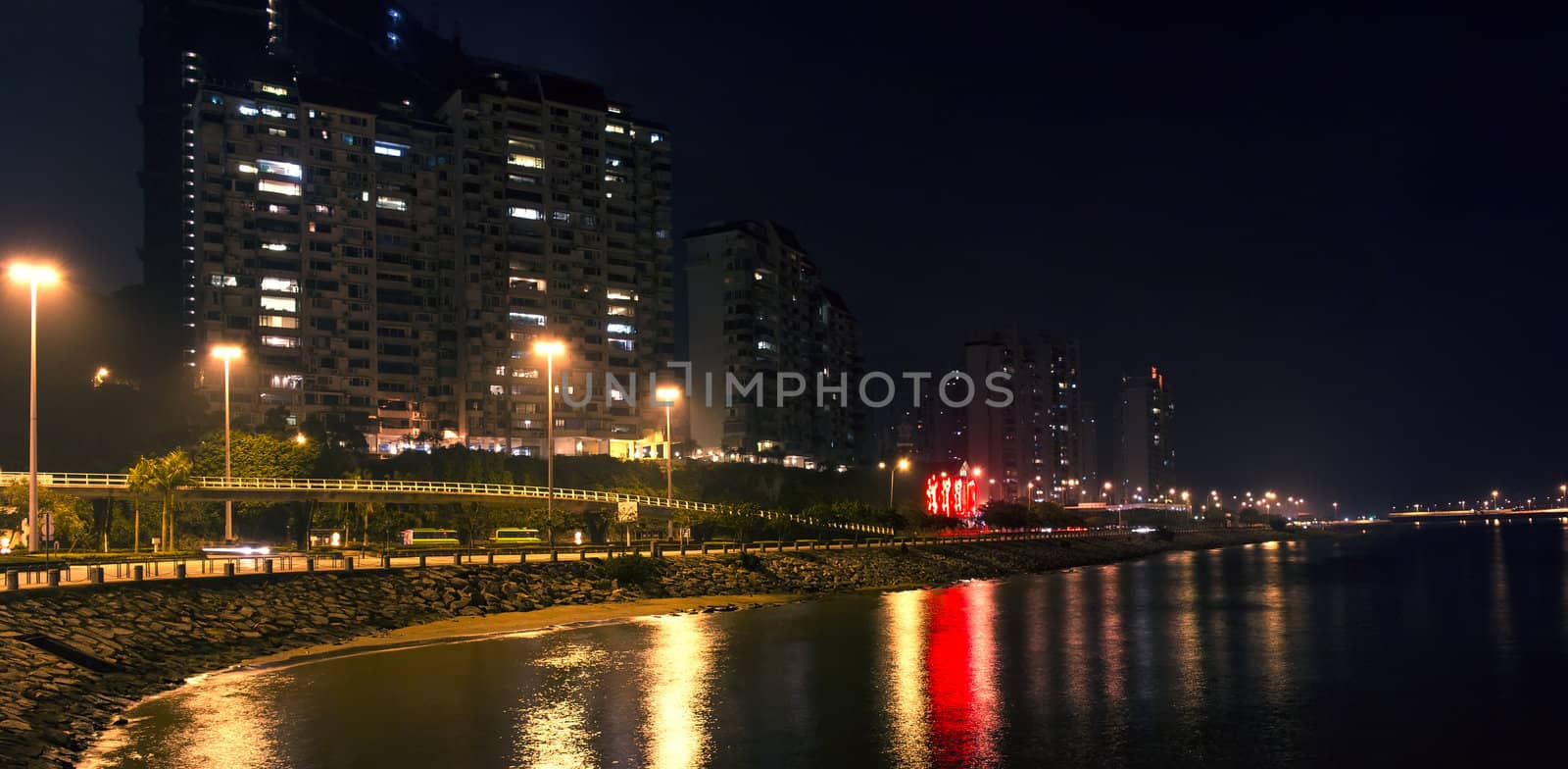 Night of Taipa. View from Macau.