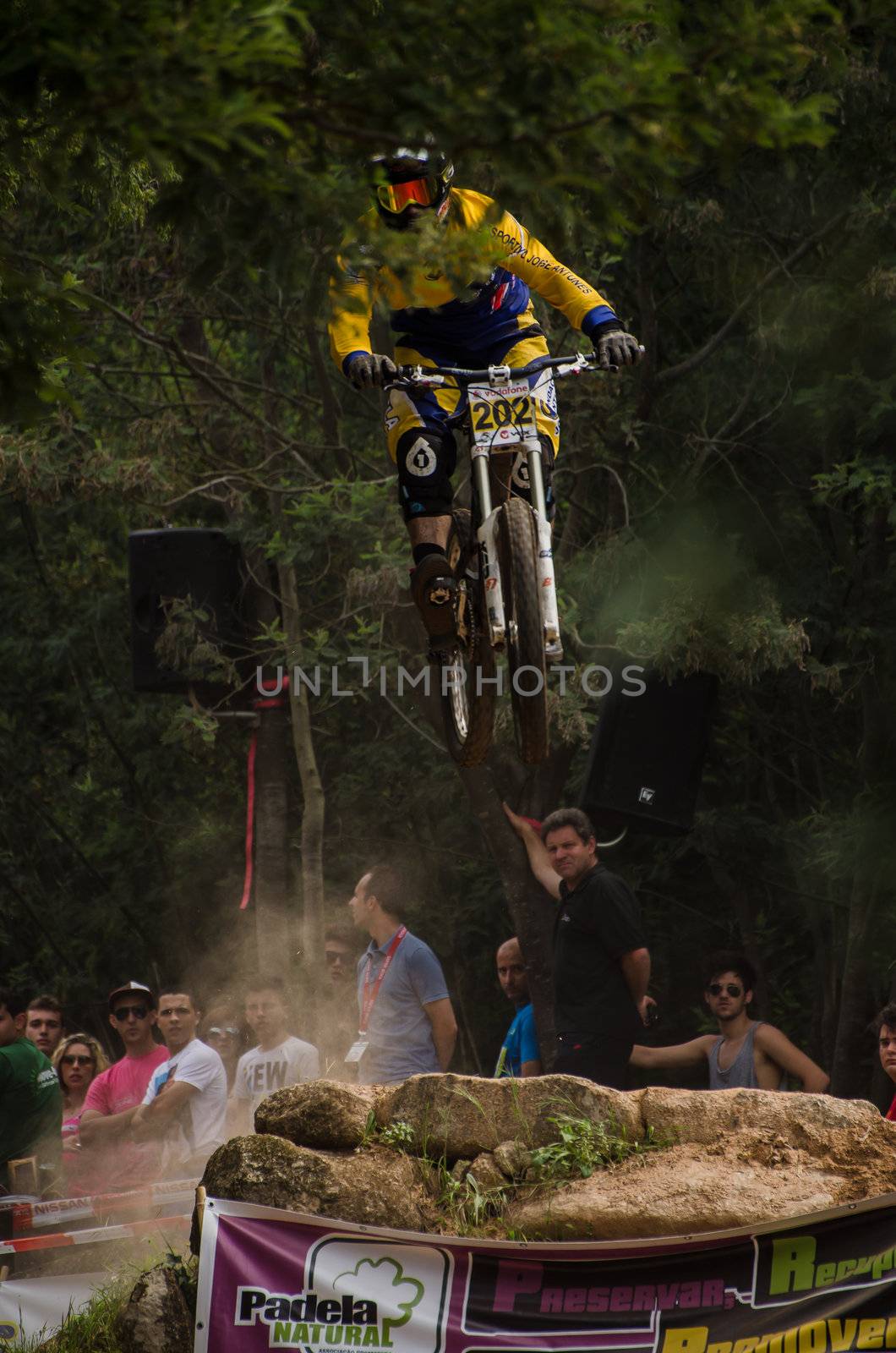 VIANA DO CASTELO, PORTUGAL - MAY 13: Jose Vasconcelos during the 4th Stage of the Taca de Portugal Downhill Vodafone on may 13, 2012 in Viana do Castelo, Portugal.