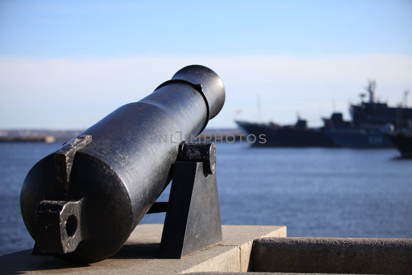 Barrel an old coastal cannon aimed at ships