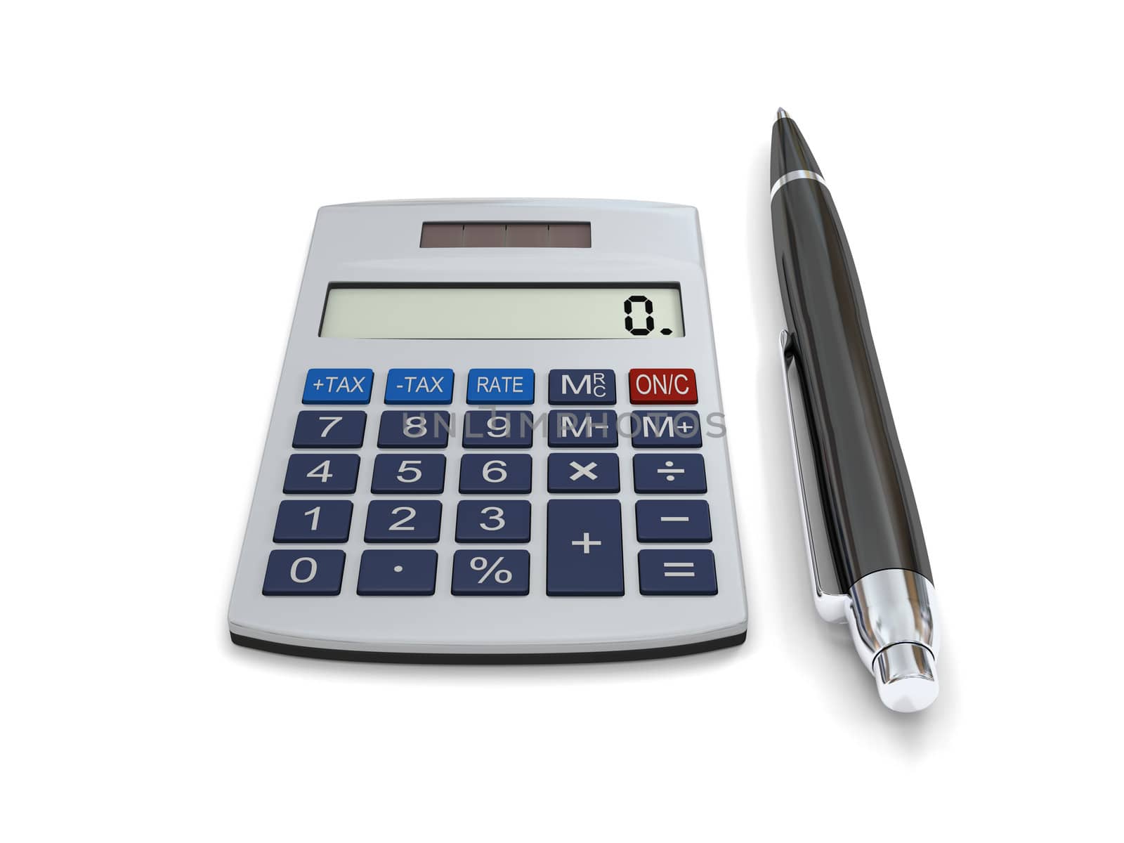 Calculator and pen by Harvepino