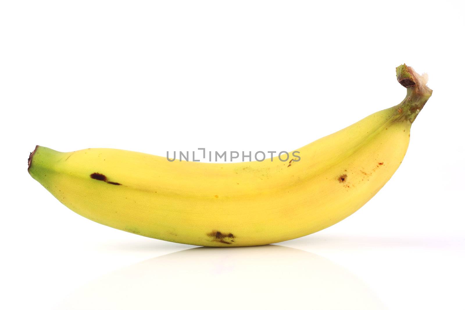 Fresh ripe banana isolated on white background by posterize