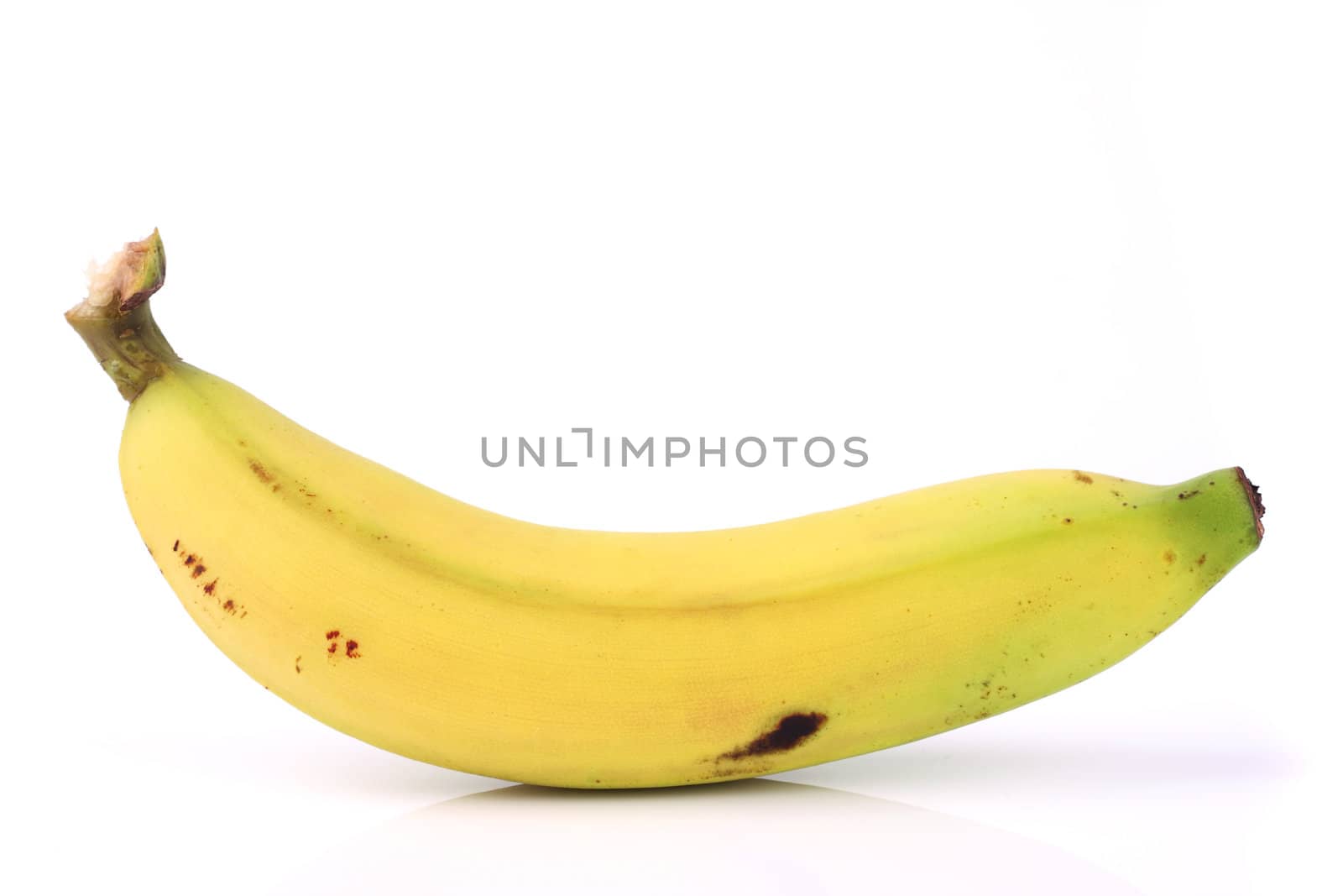 Fresh ripe banana isolated on white background by posterize