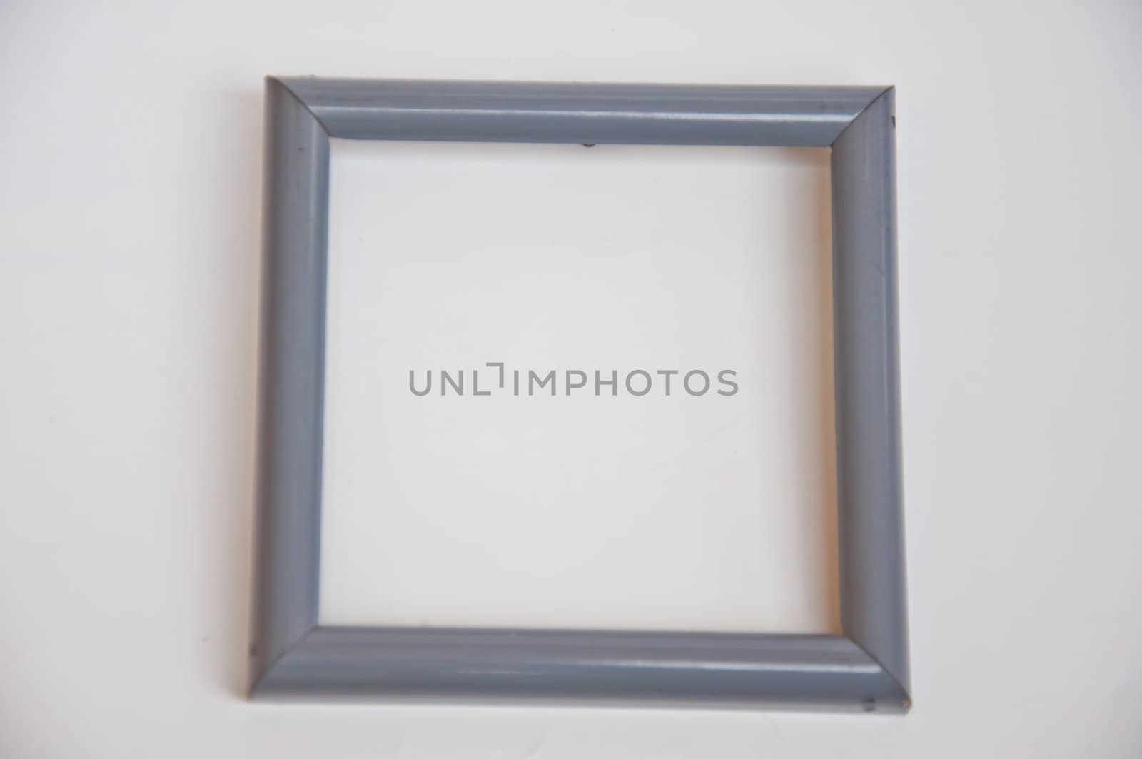 Blue blank frame  on white background