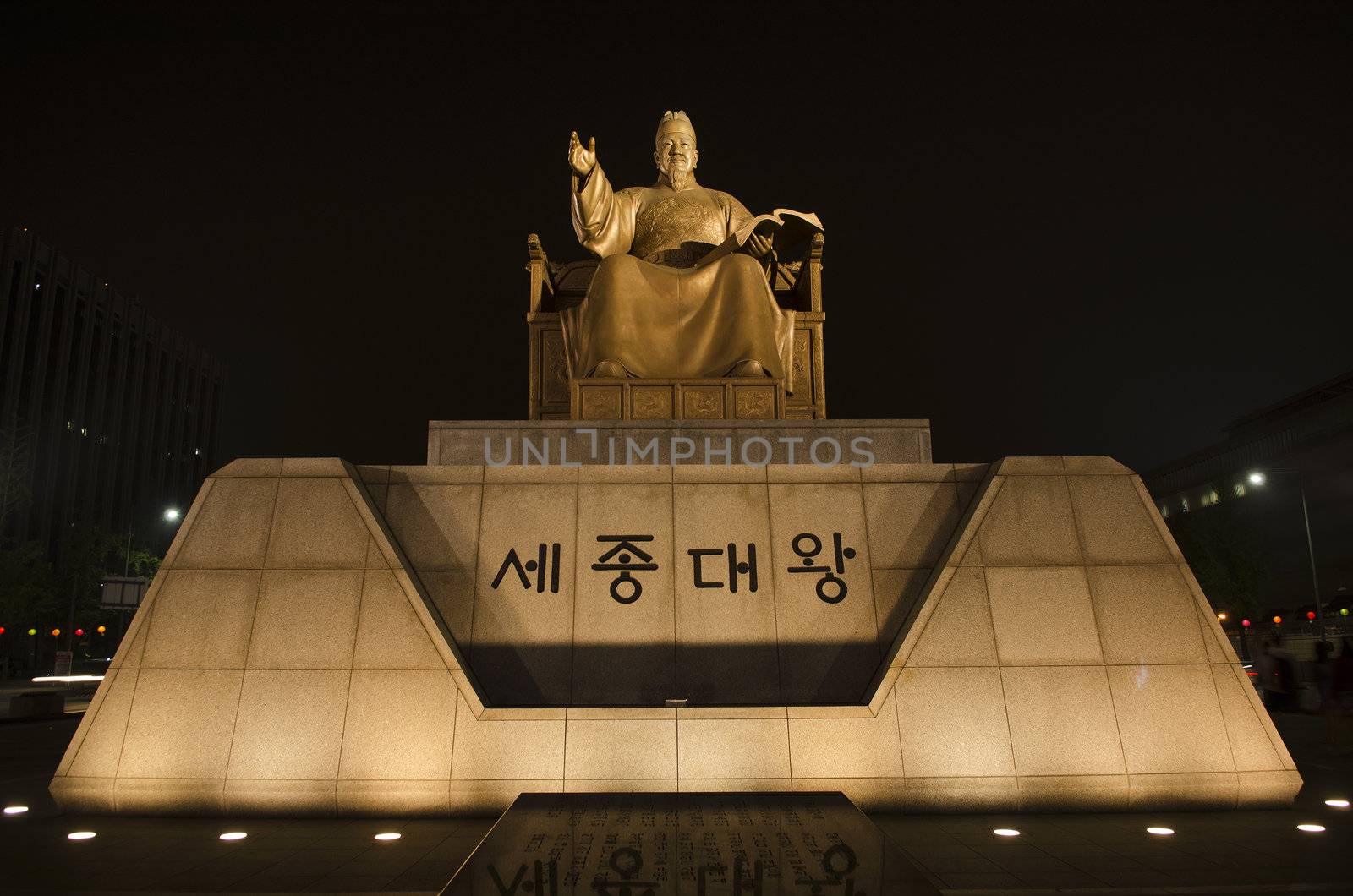 king sejong statue in seoul south korea by jackmalipan
