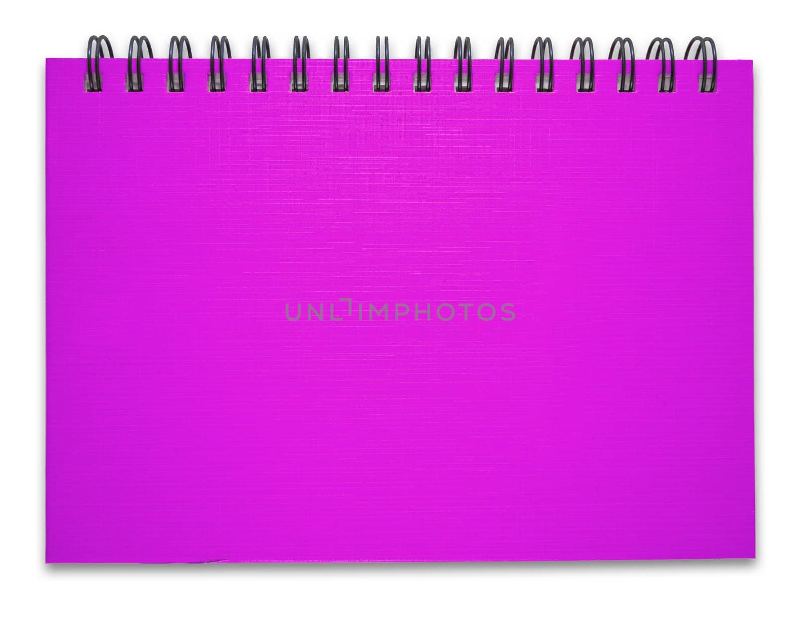 Purple notebook on the white background