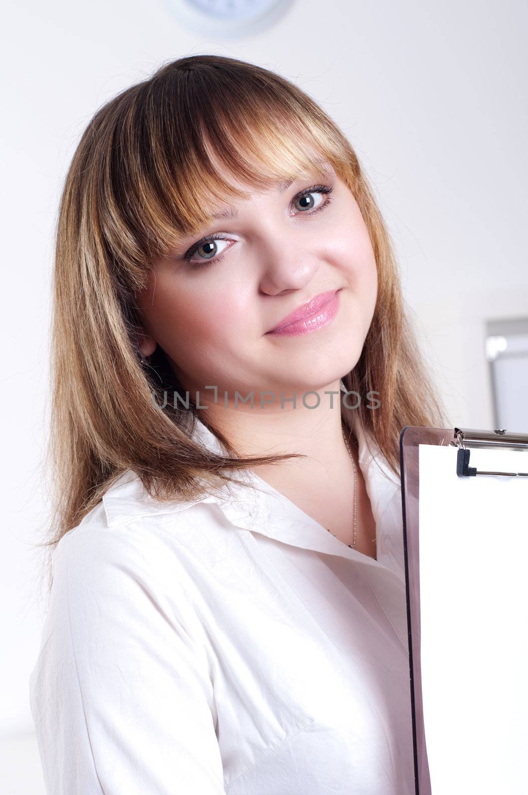 beautiful businesswoman with tablet by adam121