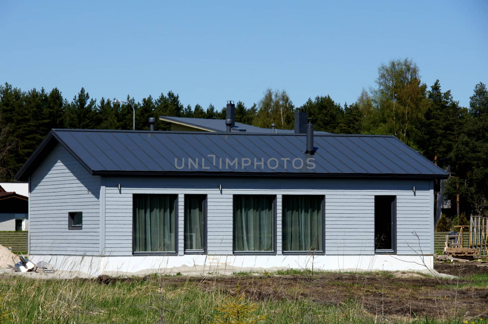 The modern house with greater windows