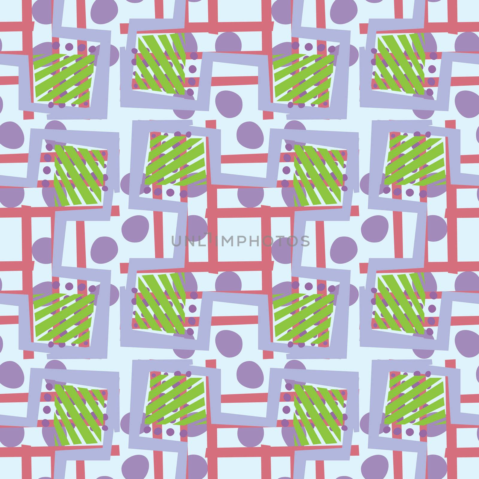 Seamless pattern with green diagonal lines and cross shapes