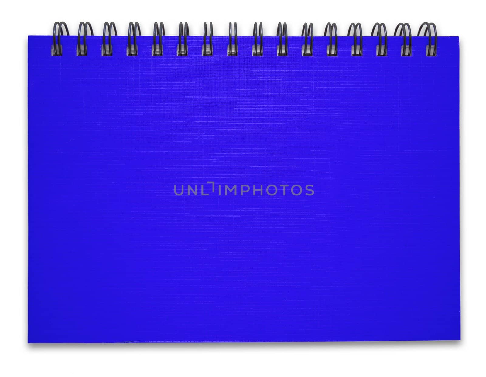 Blue notebook on the white background