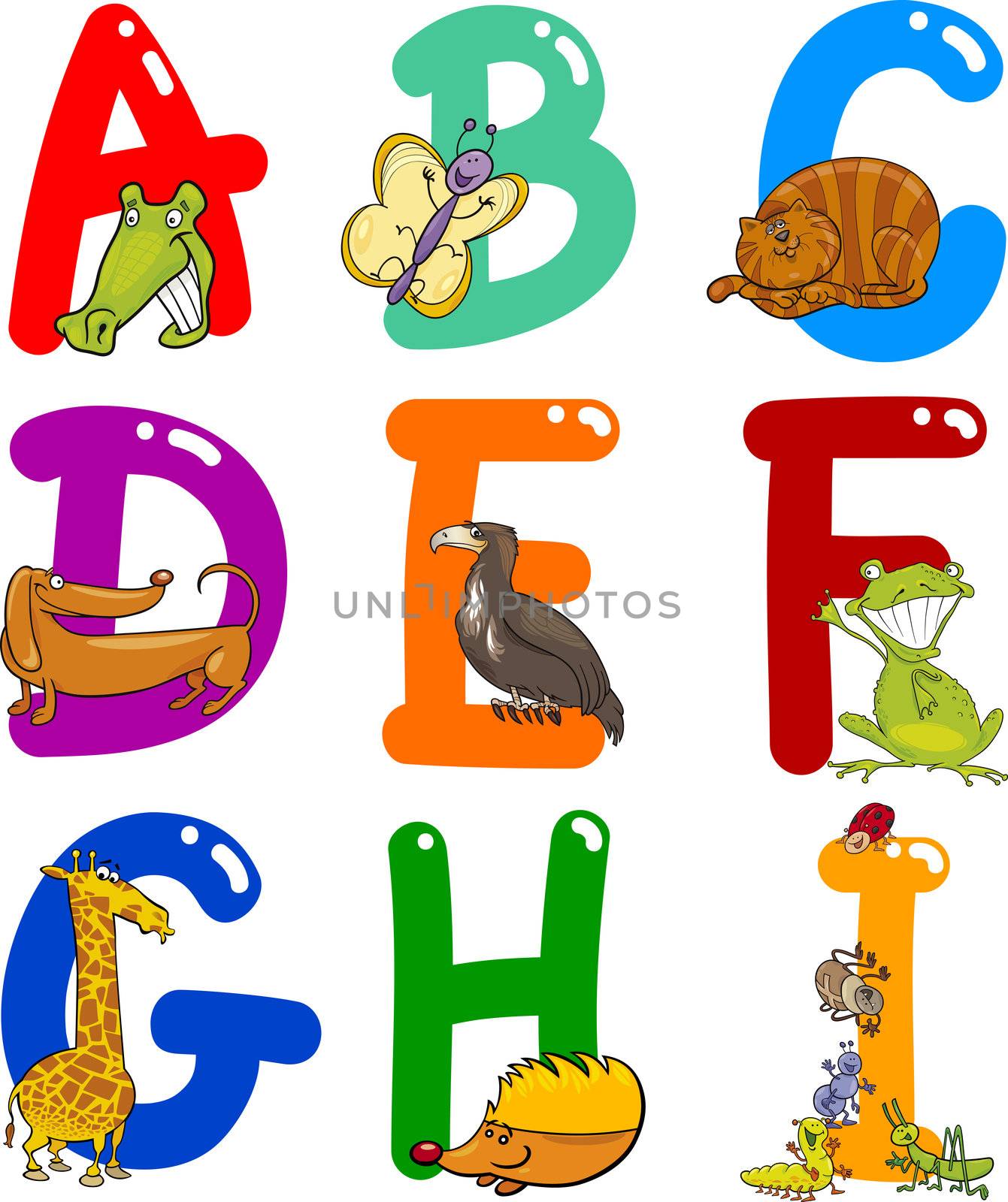 Cartoon Alphabet with Animals by izakowski