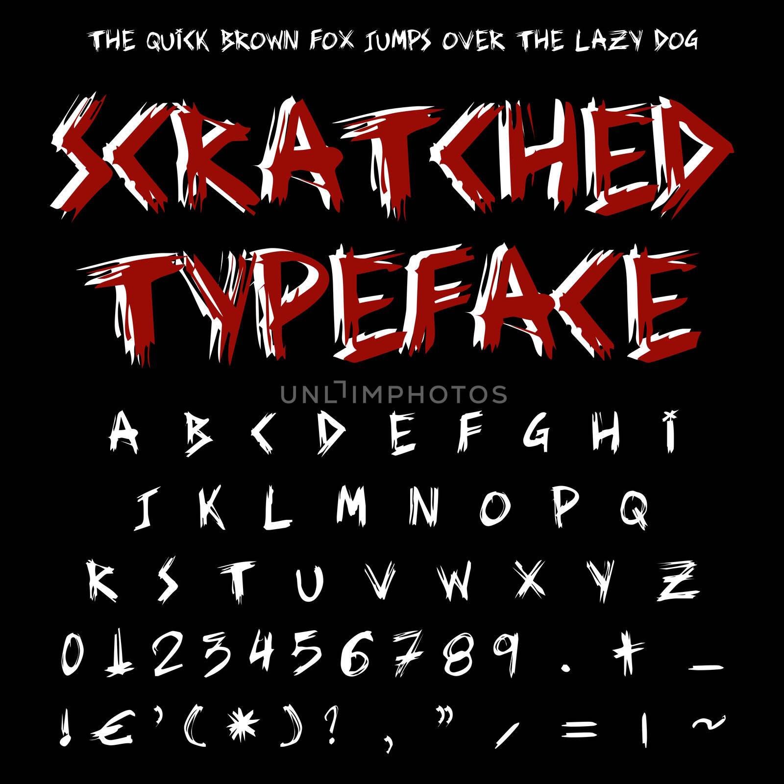 Scratched on tree style typeface handwritten grunge font. Design element.