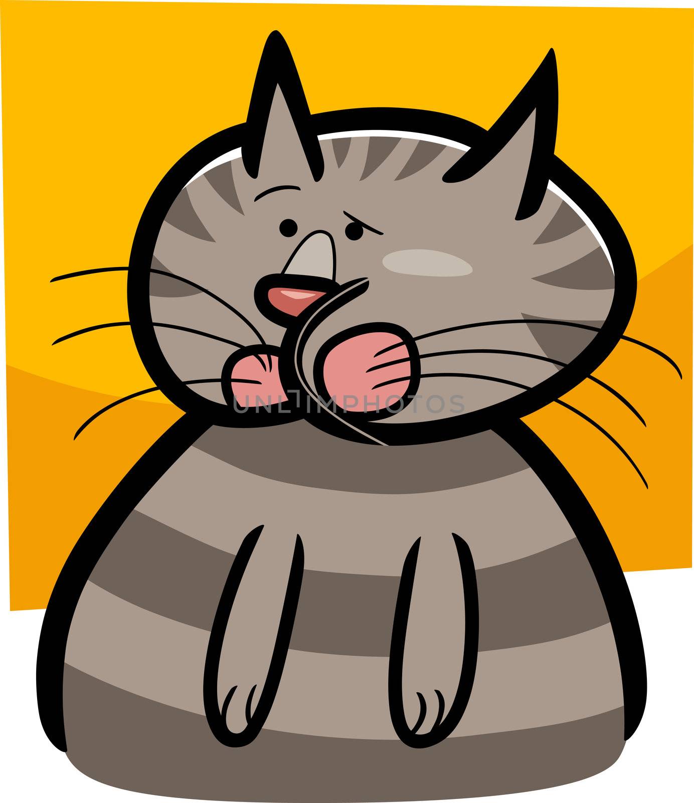 cartoon doodle illustration of cat or kitten