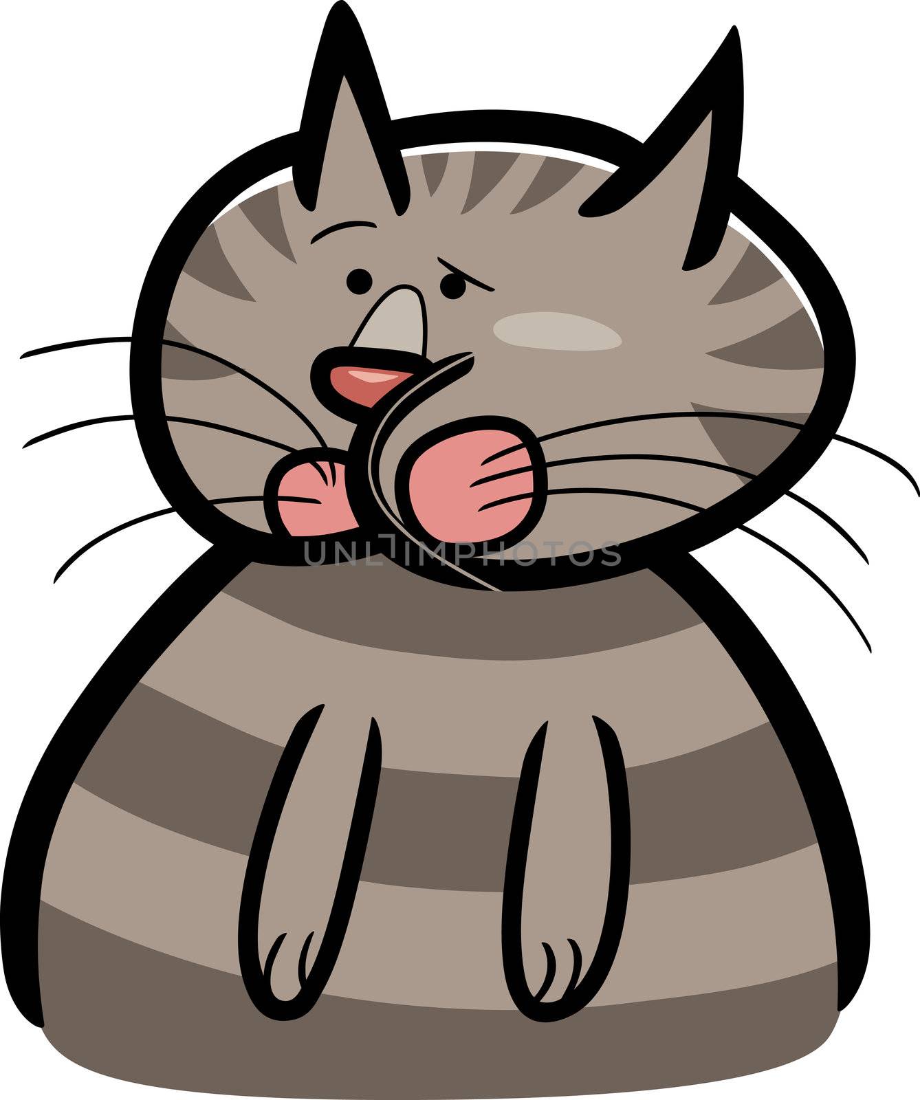 cartoon doodle illustration of cat or kitten