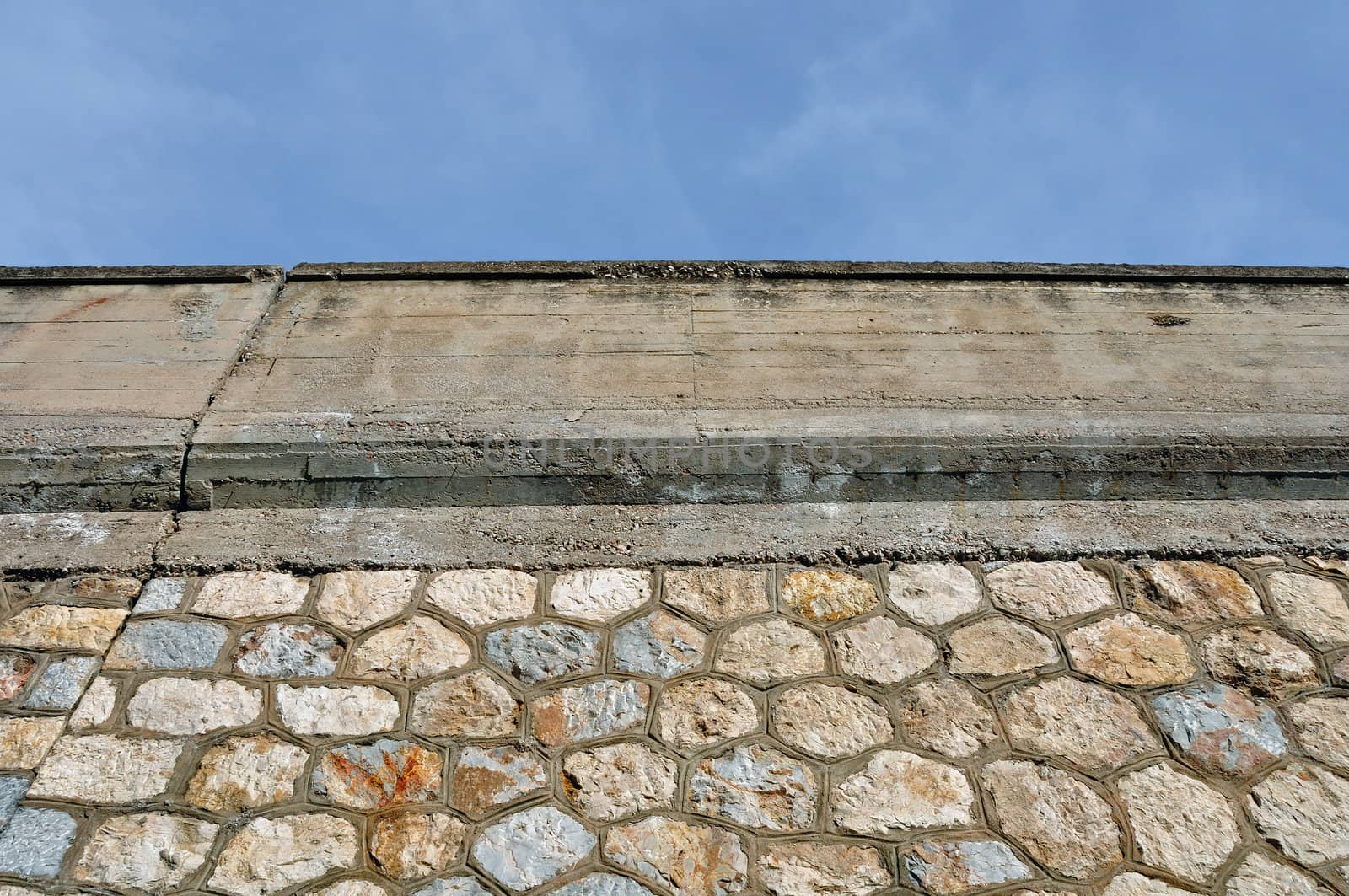 Stone and concrete wall background texture.