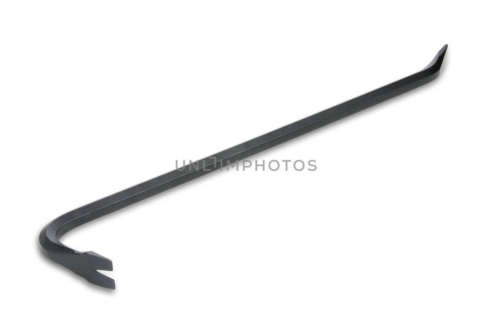 Crowbar on white with shadow isolated with clipping path
