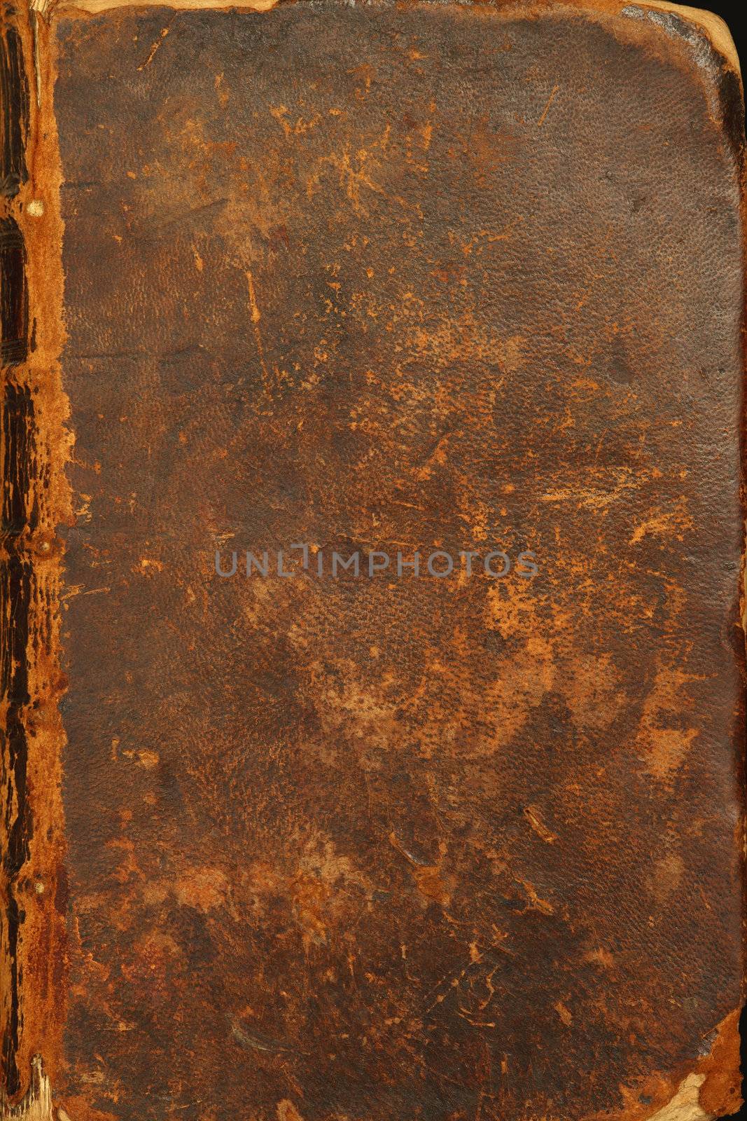 Photo of the tattered cover of a bible from 1786.