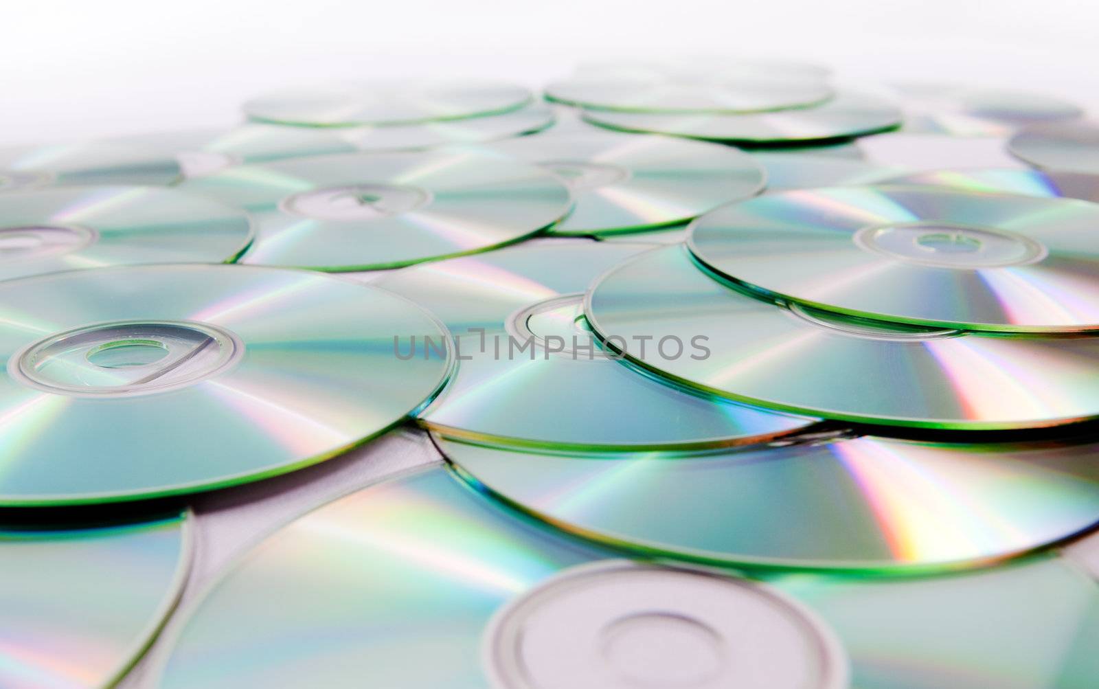 Cd and dvd isolated in white