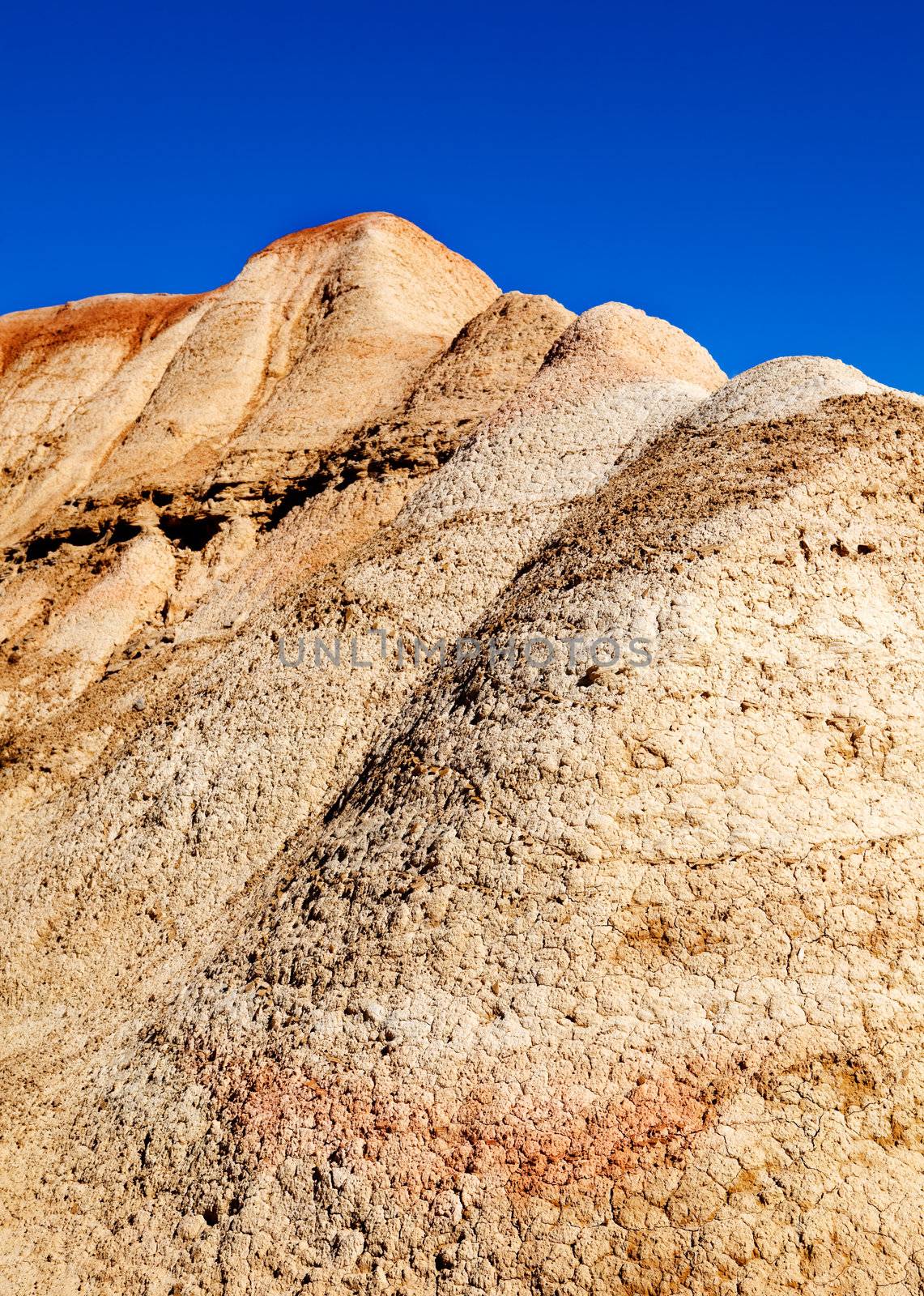 Detail mountain of sand and blue sky