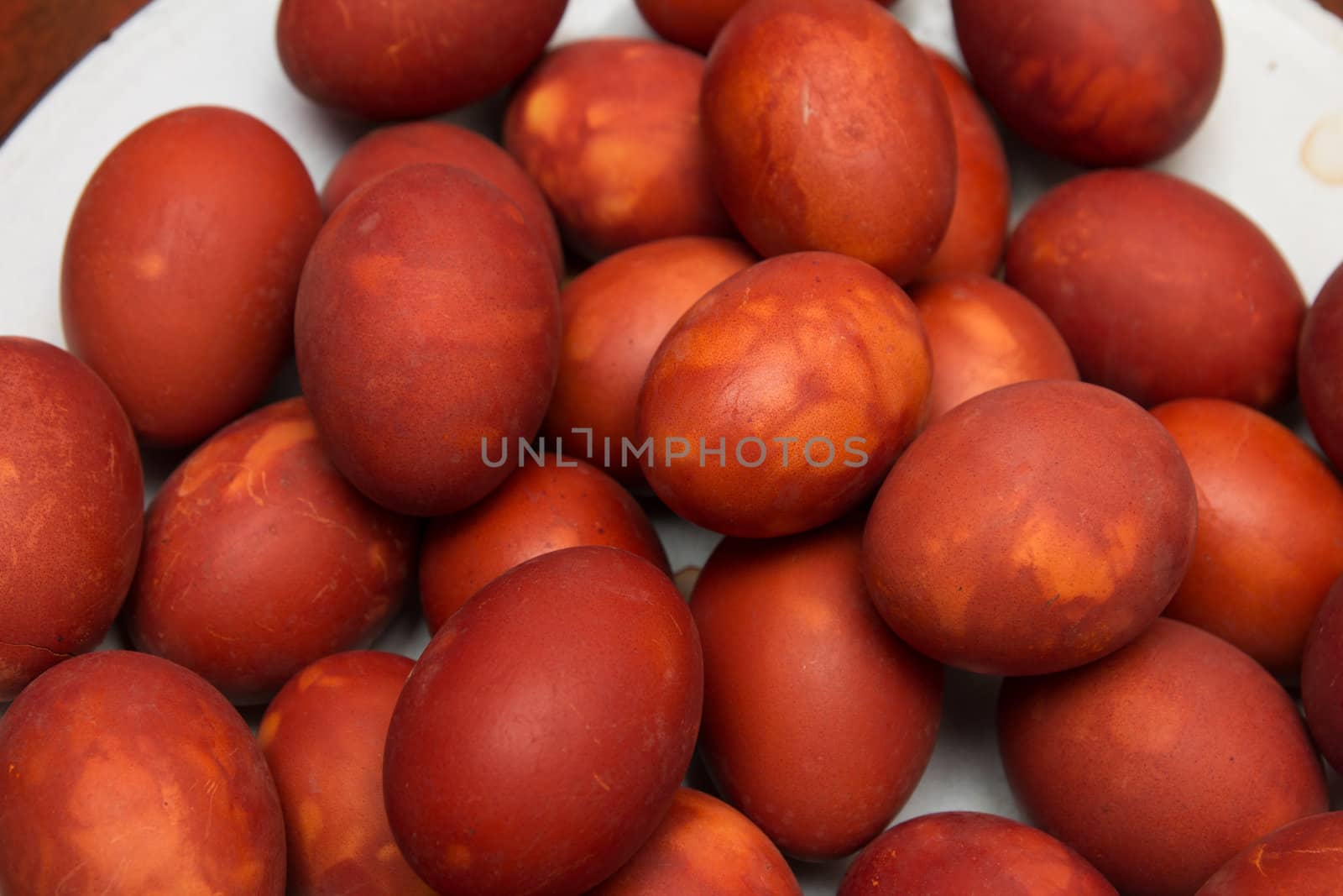 red eggs on the Orthodox Easter