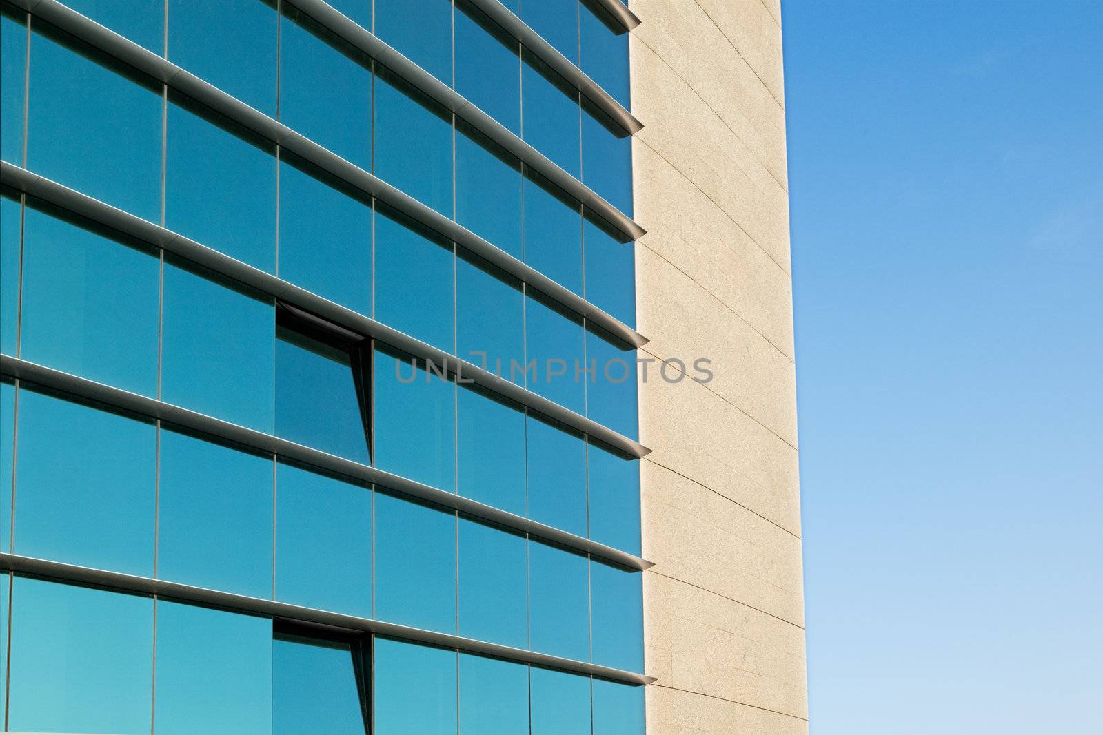 Detail of a modern office facade
