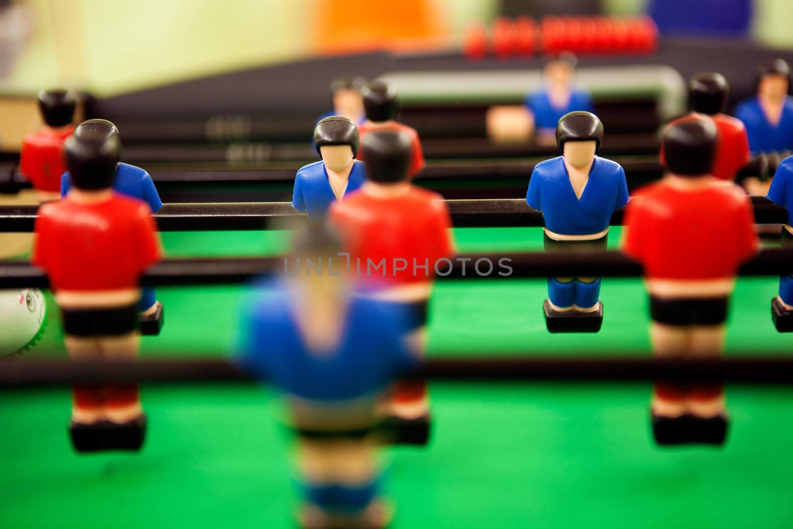 Close up image of table football