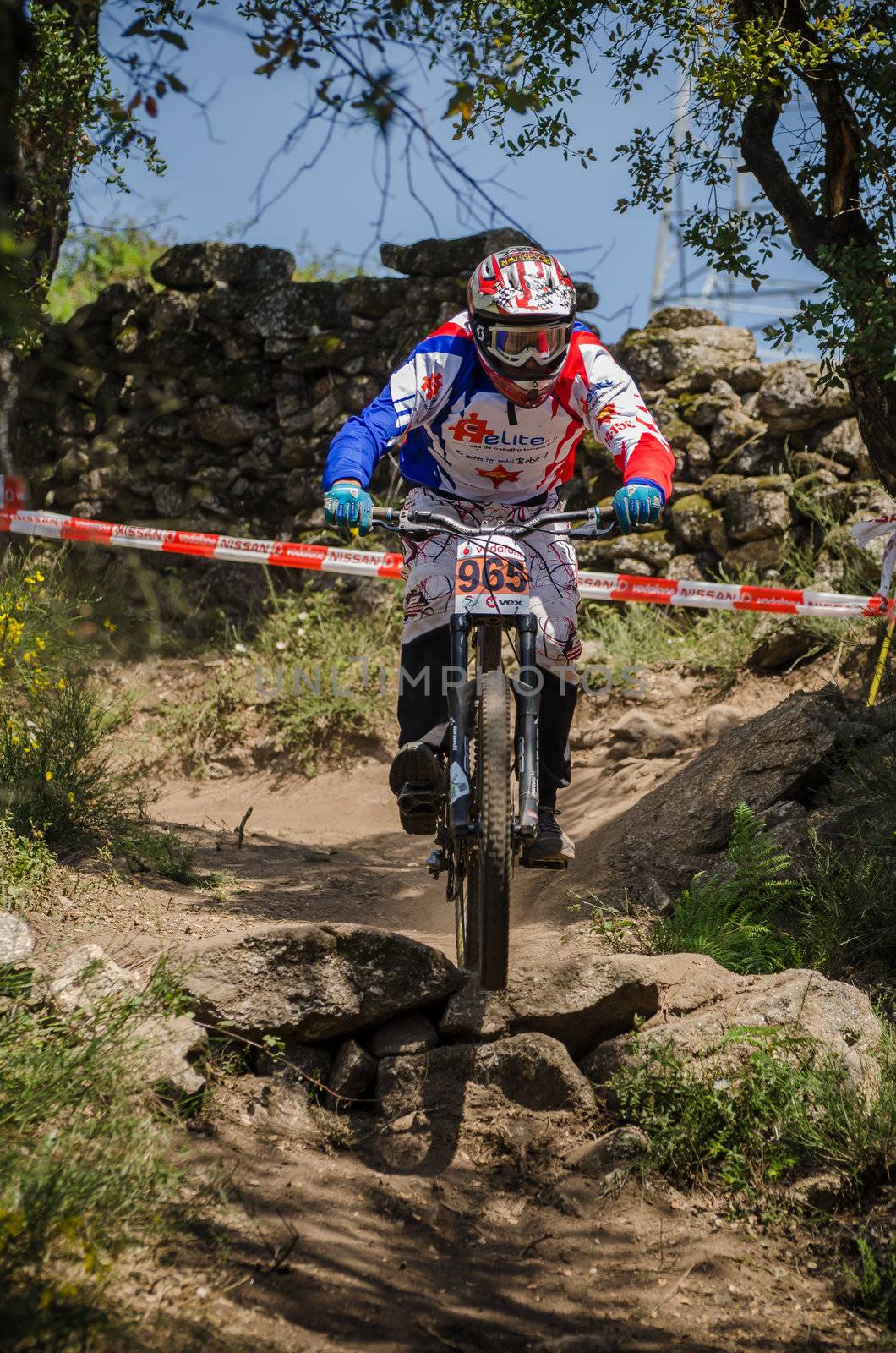 VIANA DO CASTELO, PORTUGAL - MAY 13: Bruno Costa during the 4th Stage of the Taca de Portugal Downhill Vodafone on may 13, 2012 in Viana do Castelo, Portugal.
