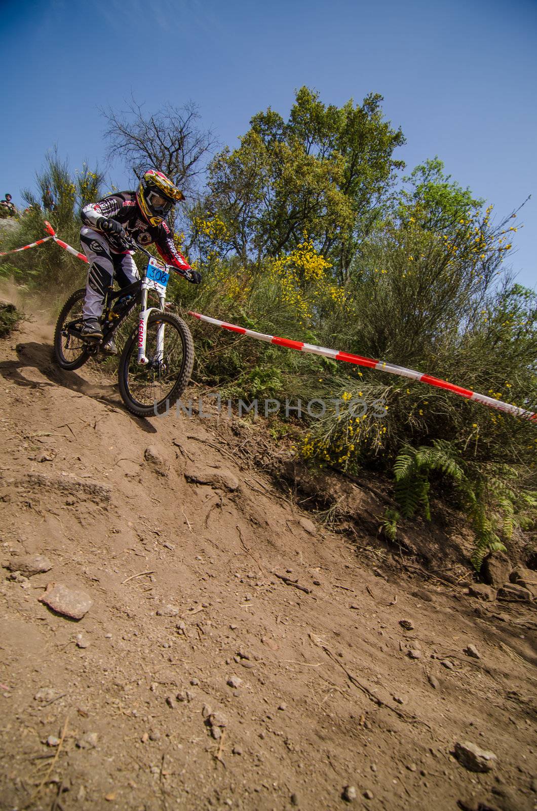 VIANA DO CASTELO, PORTUGAL - MAY 13: Rui Cruz during the 4th Stage of the Taca de Portugal Downhill Vodafone on may 13, 2012 in Viana do Castelo, Portugal.