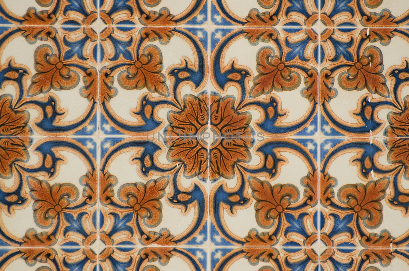 Detail of Portuguese glazed tiles.