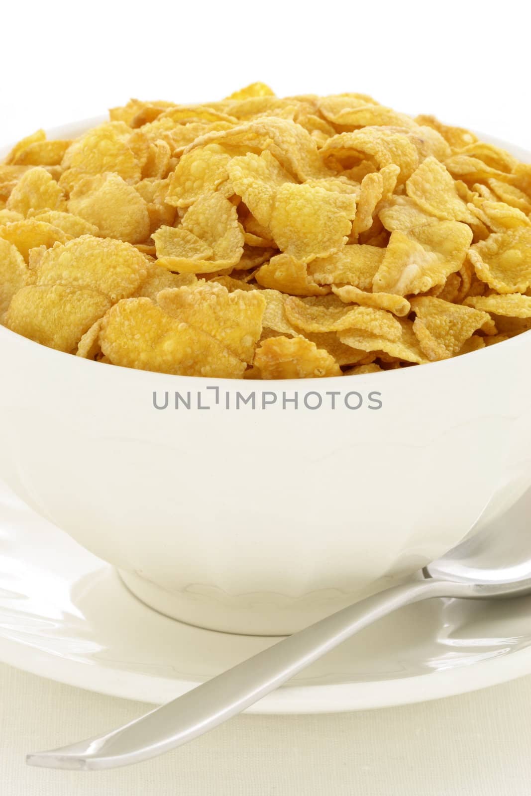 delicious and healthy  corn flakes, served in a beautiful French Cafe au Lait Bowl