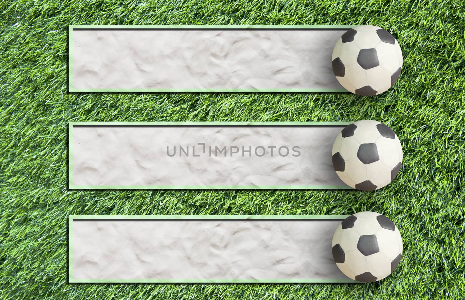 Plasticine Football on grass and  paper background