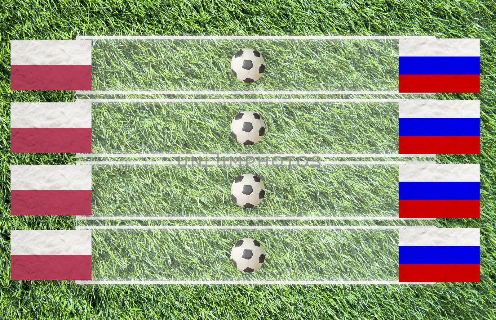 Plasticine Football flag on grass background for score (Group A)