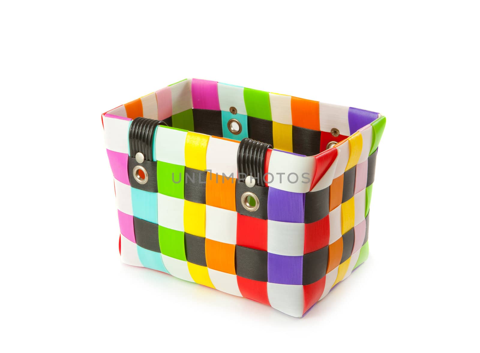Plastic bag with colorful isolated on white background