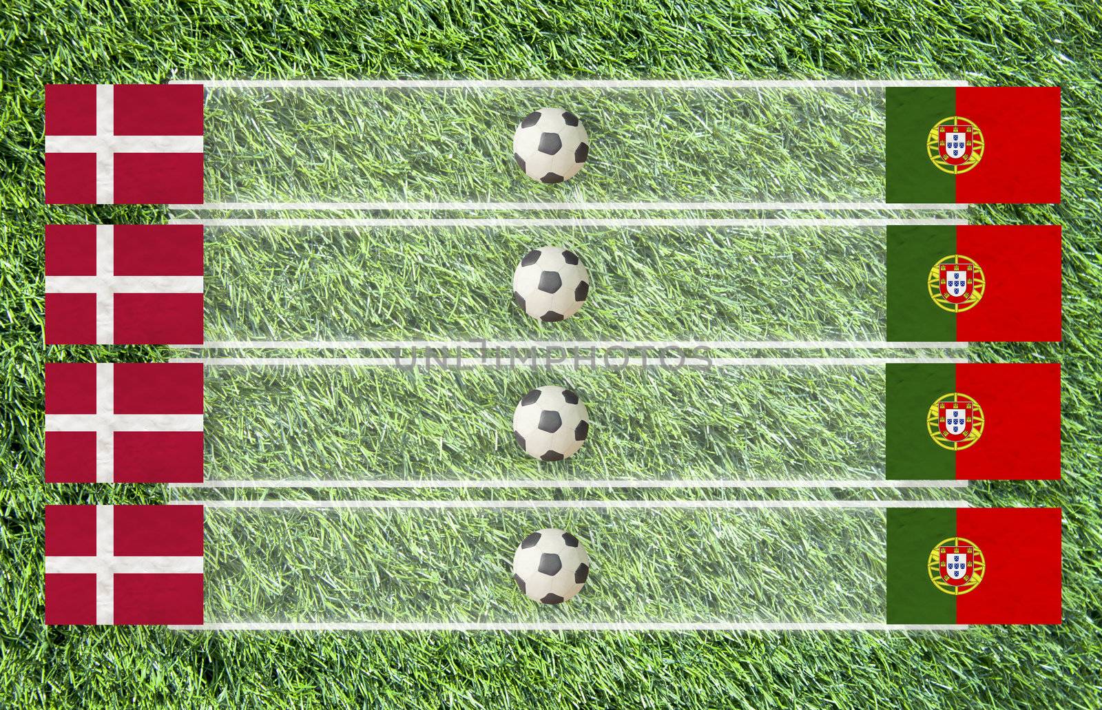 Plasticine Football flag on grass background for score (Group B)