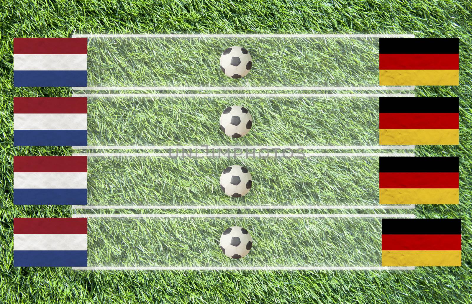 Plasticine Football flag on grass background for score (Group B)