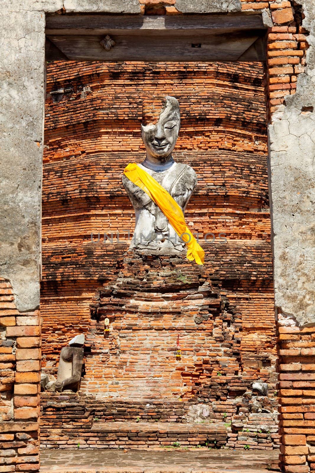 Image buddha in ayutthaya thailand