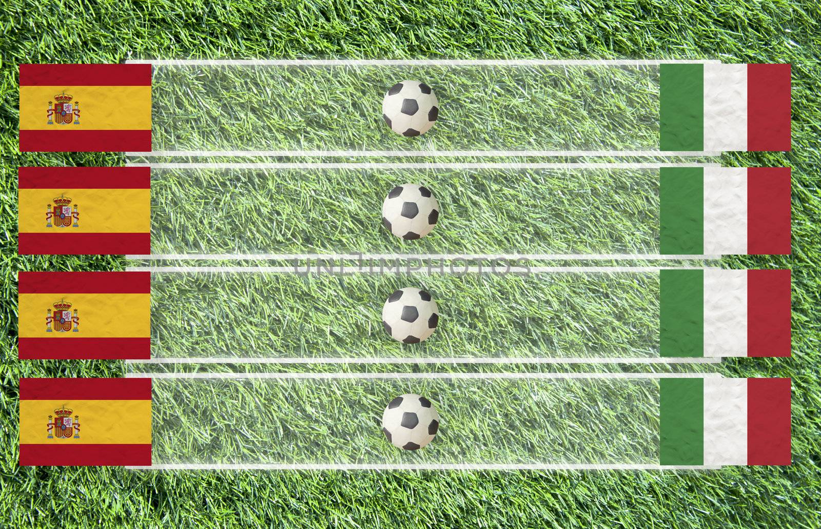 Plasticine Football flag on grass background for score (Group C)