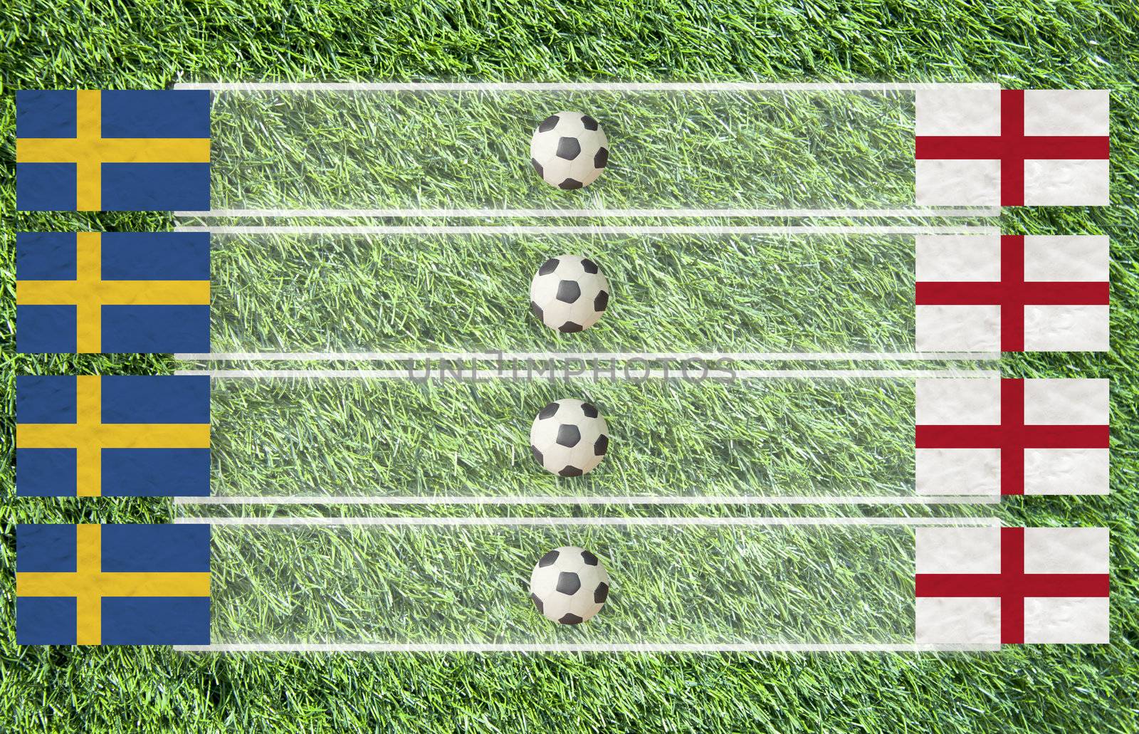 Plasticine Football flag on grass background for score (Group D)