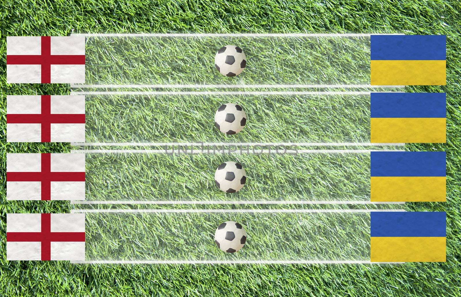 Plasticine Football flag on grass background for score (Group D)