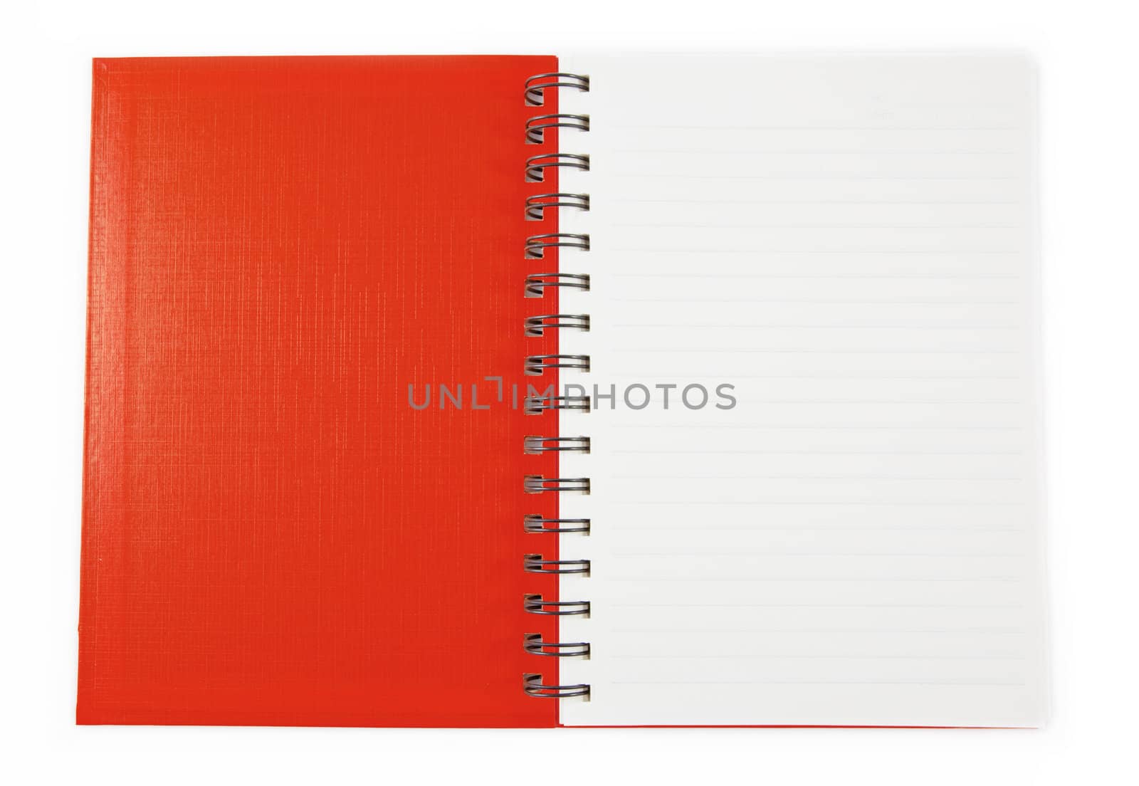 Red clean Notebook isolated on white background