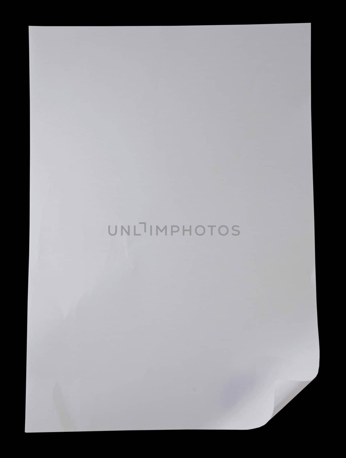 blank paper and crumpled paper on black background