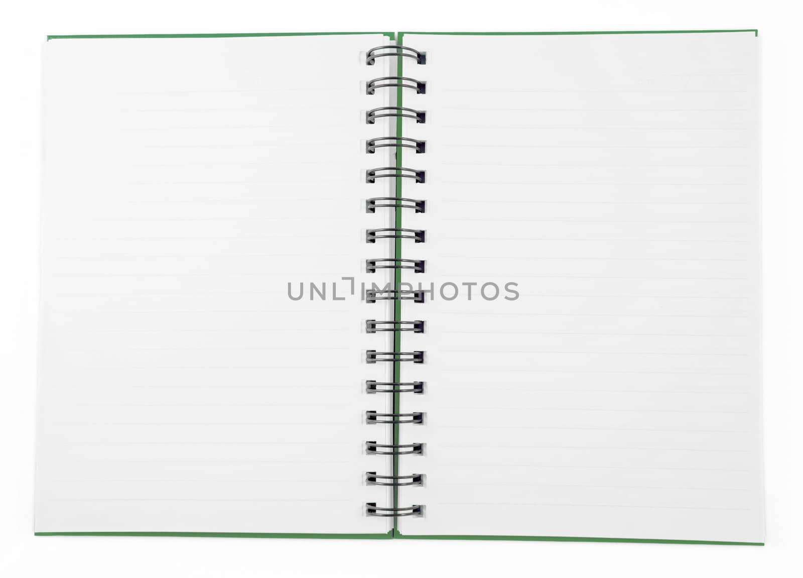 green clean Notebook isolated on white background