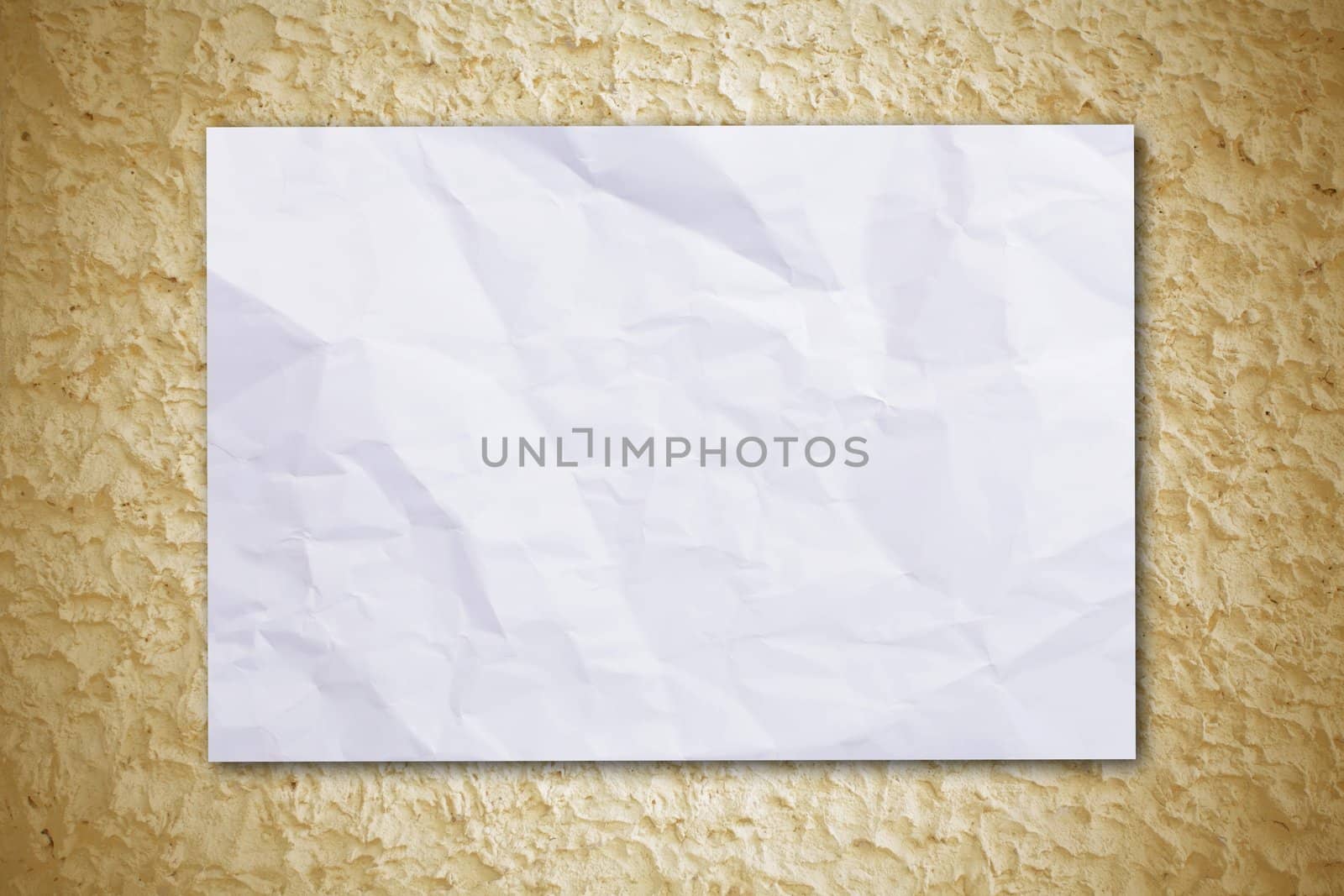 old white paper on rough wall background