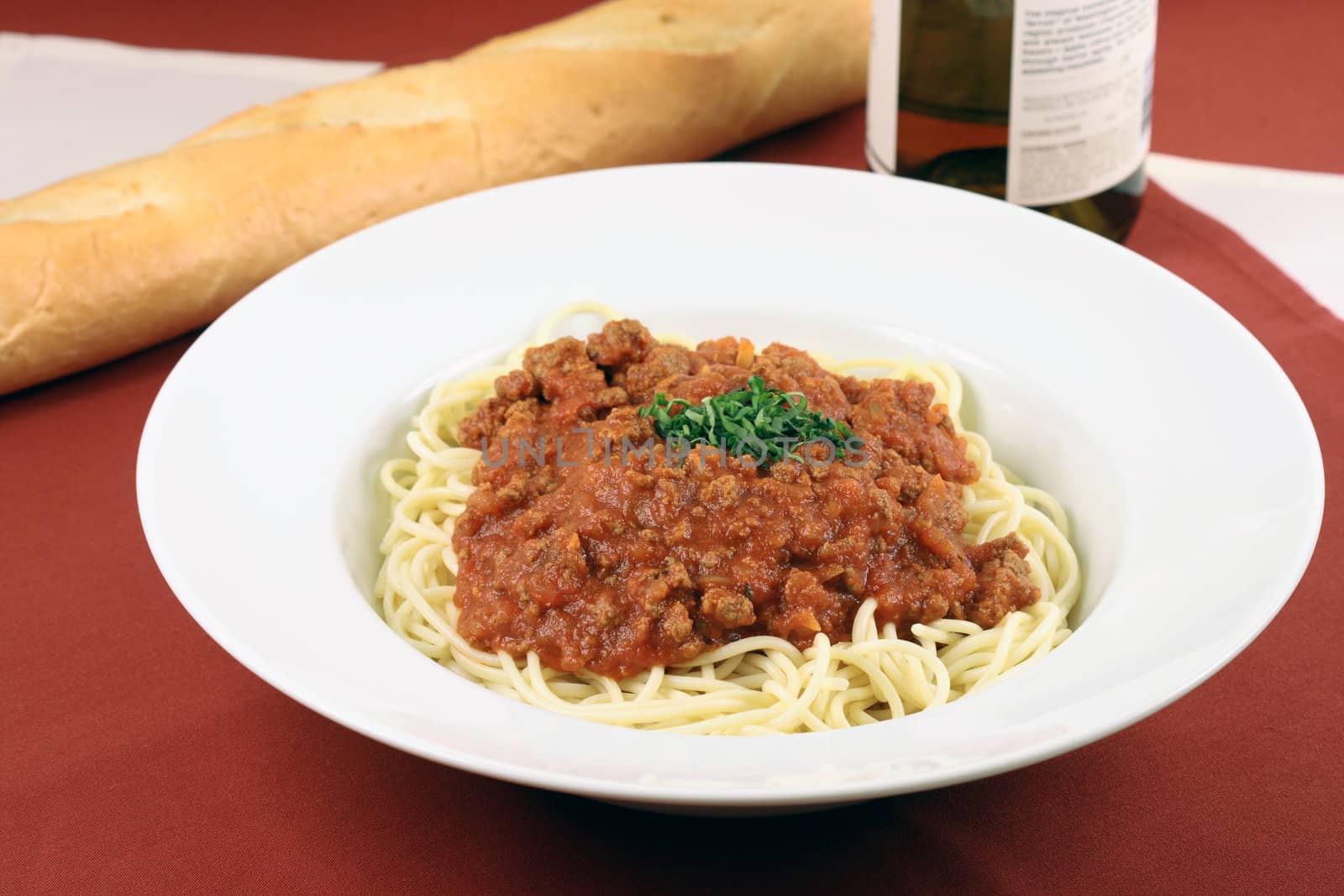 Gourmet exquisite plate made with fancy organic beef sauce parmesan cheese and aromatic pasta    