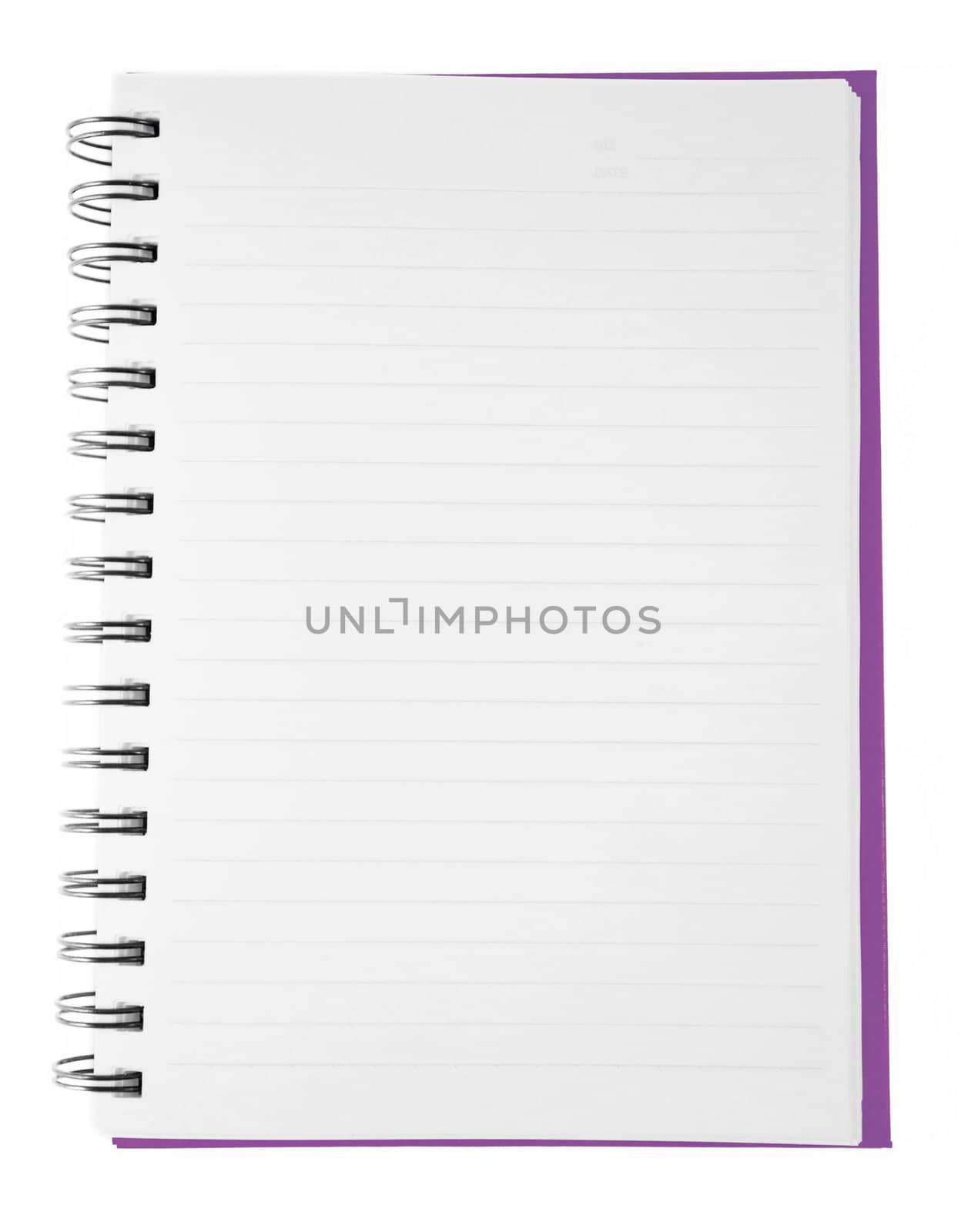 purple clean Notebook isolated on white background