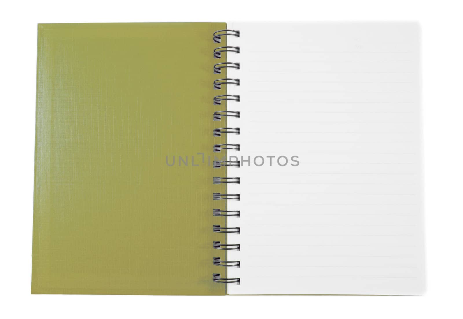 Open brown clean Notebook isolated on white background